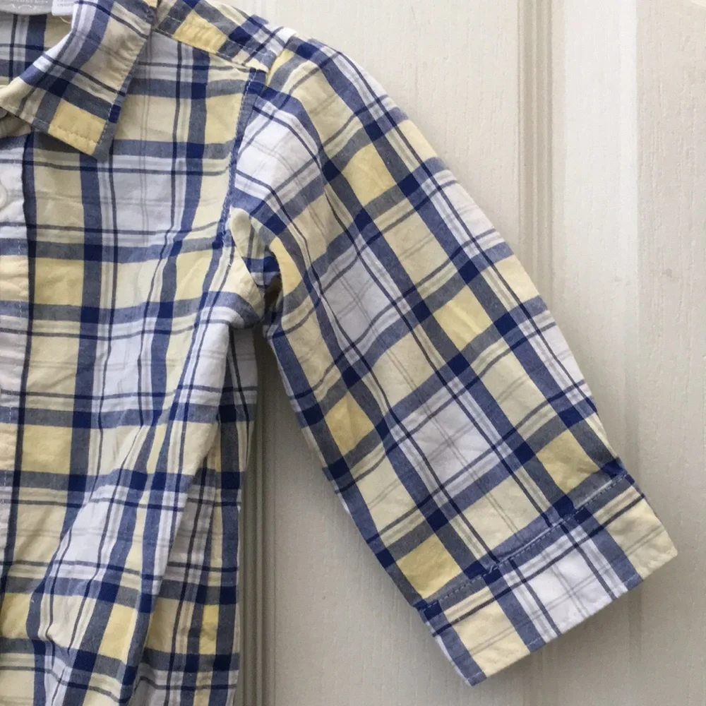 Infant Boys’ The Children’s Place Plaid Shirt Snap-crotch One-piece (9-12 months